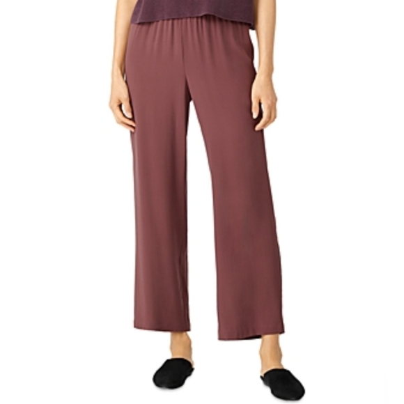 Eileen Fisher Pants - EILEEN FISHER Silk Georgette Crepe Pant Fig Burgundy Lagenlook NWT Plus Size 1x
